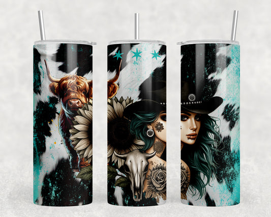 Western Tattoo Girl 20oz Skinny Tumbler - 5381