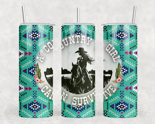 Western Aztec Country Girl 20oz Skinny Tumbler - 5388