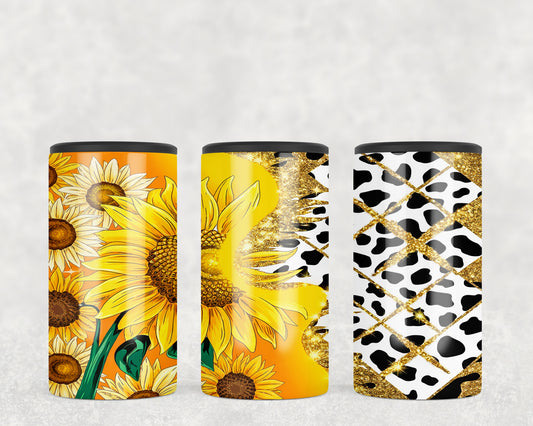 Sunflower Cow Print 5-in-1 Can Hugger Tumbler - 5393