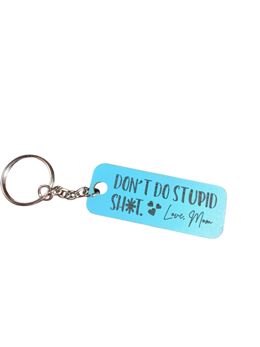 Love Mom Funny Wooden Keychain