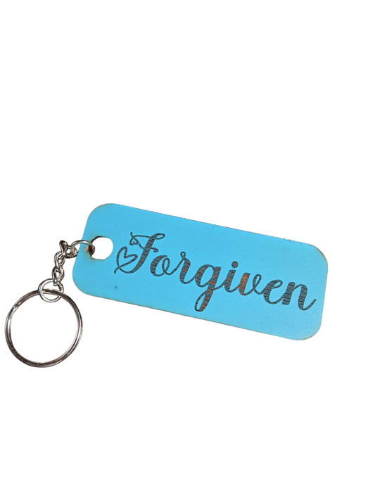 Forgiven Wooden Keychain