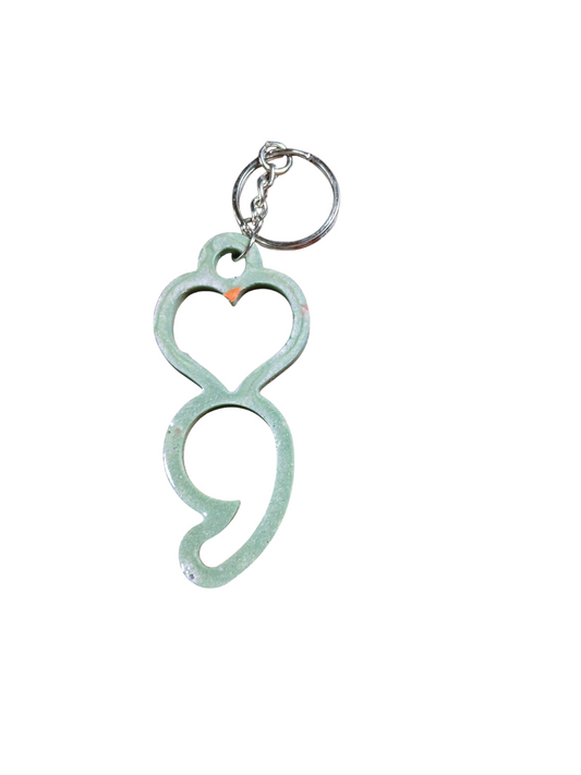 Semi Colon Suicide Awareness Epoxy Keychain