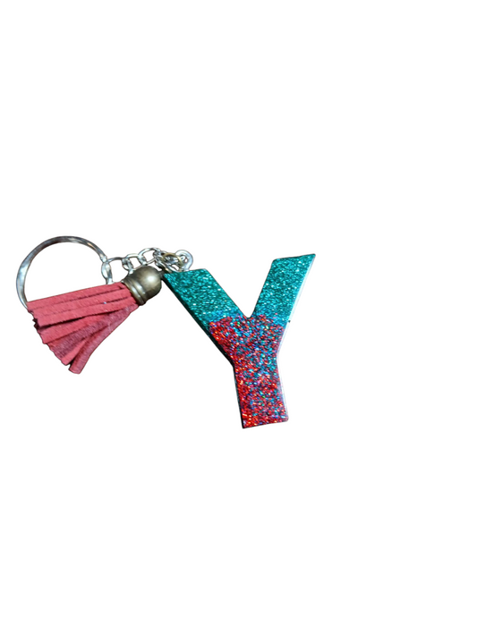 Letter Y Epoxy Keychain