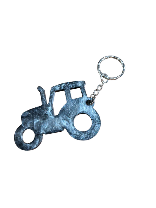 Tractor Epoxy Keychain