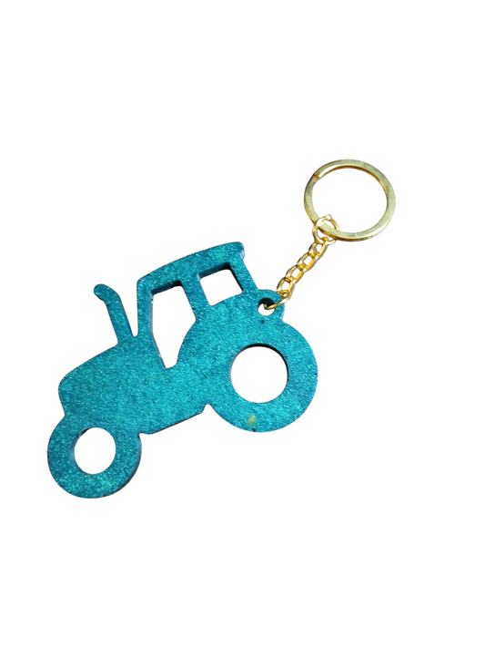 Tractor Epoxy Keychain