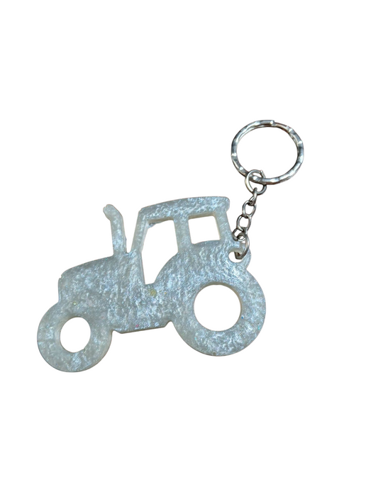 Tractor Epoxy Keychain