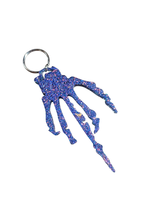 Skeleton Hand Epoxy Keychain