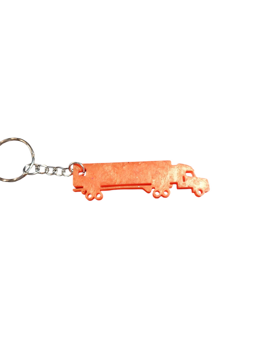 Semi Truck Epoxy Keychain