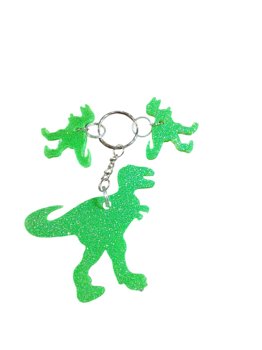 Mama Dinosaur Epoxy Keychain