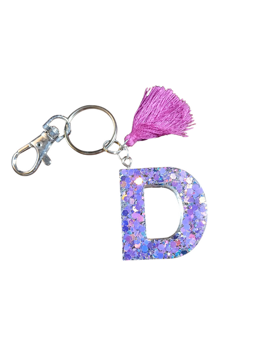 Letter D Epoxy Keychain