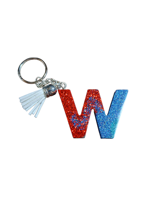 Letter W Epoxy Keychain