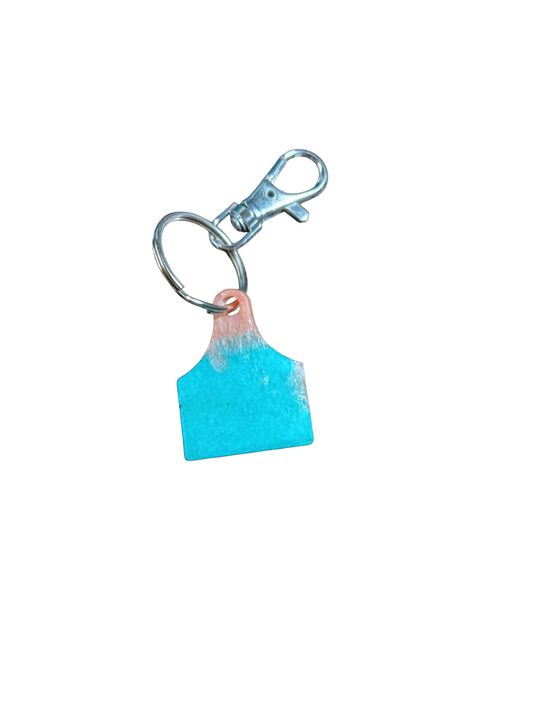 Mini Ear Tag Epoxy Keychain