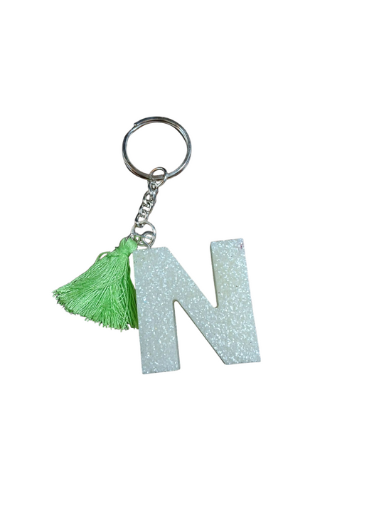 Letter N Epoxy Keychain