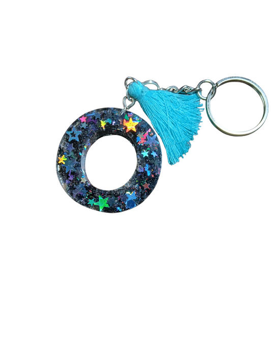 Letter O Epoxy Keychain