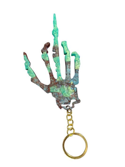 Skeleton Hand Epoxy Keychain