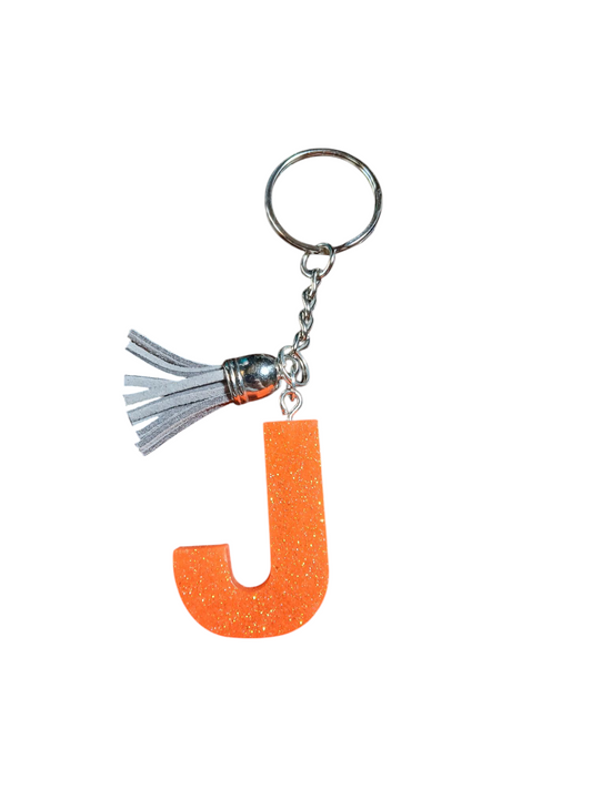 Letter J Epoxy Keychain