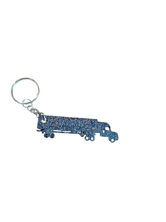 Semi Truck Epoxy Keychain