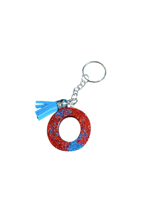 Letter O Epoxy Keychain