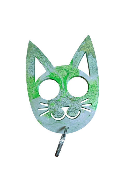 Self Defense Kitty Epoxy Keychain