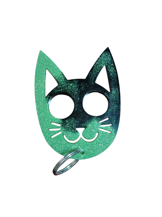 Self Defense Kitty Epoxy Keychain